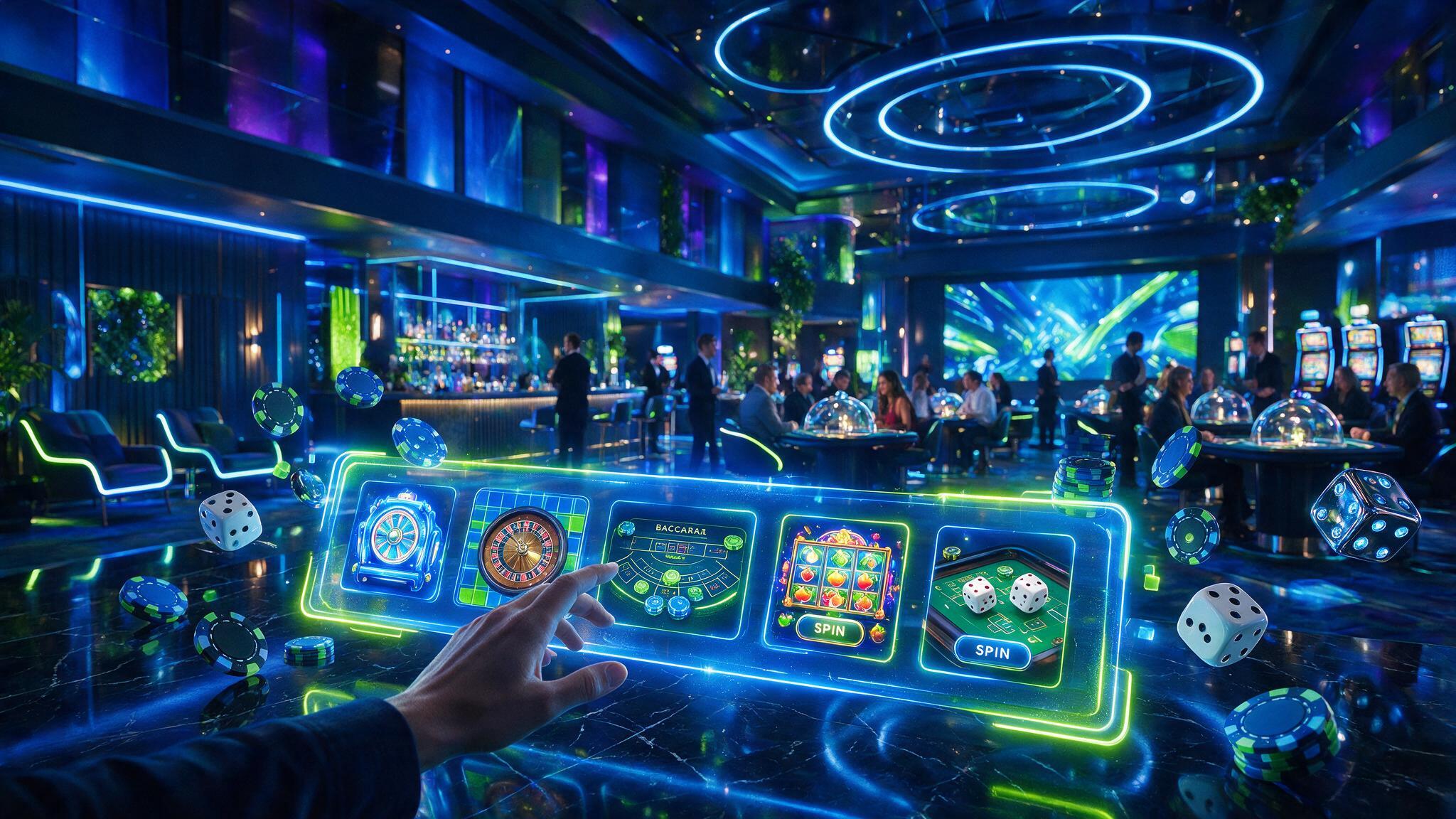 Nytt casino granskas på en modern digital skärm